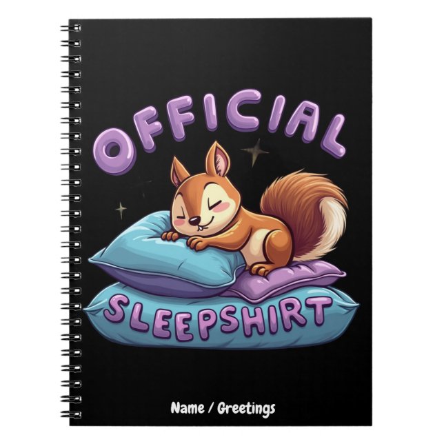 Carnet Écureuil officiel dort Mignon & Drôle de dodo  (Devant)