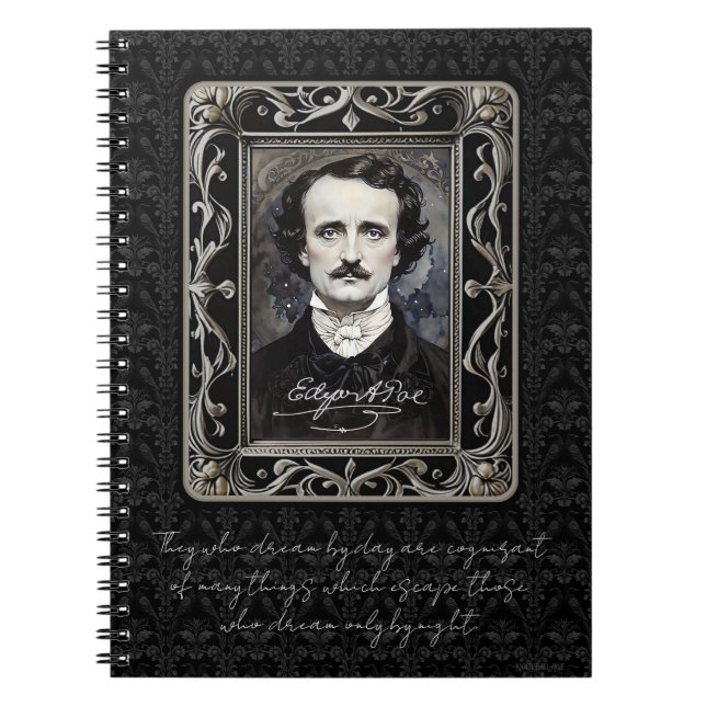 Carnet Edgar Allan Poe rêve d'Halloween goth personnalisé (Devant)