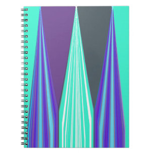 Carnet Edgy Blue Purple Cyan Chevron Art Imprimer