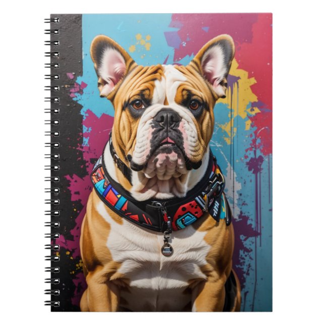 Carnet Edgy Bulldog Grunge Arrière - plan (Devant)
