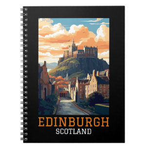 Carnet Edimbourg Scotland Castle Retro Vintage voyage