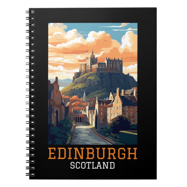 Carnet Edimbourg Scotland Castle Retro Vintage voyage (Devant)