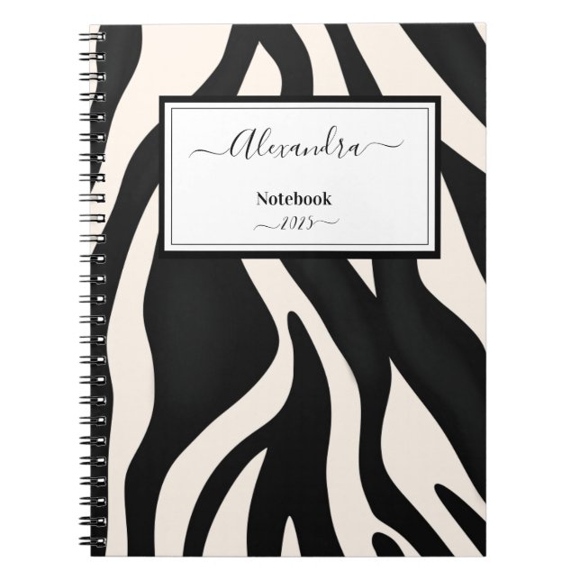 Carnet Editable Animal Zebra Black White (Devant)