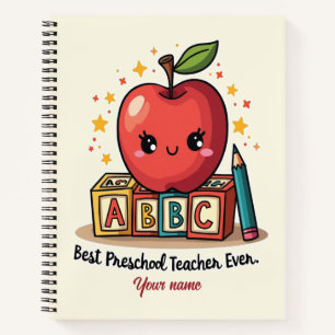 Carnet Editable Cute Teacher Apple Design