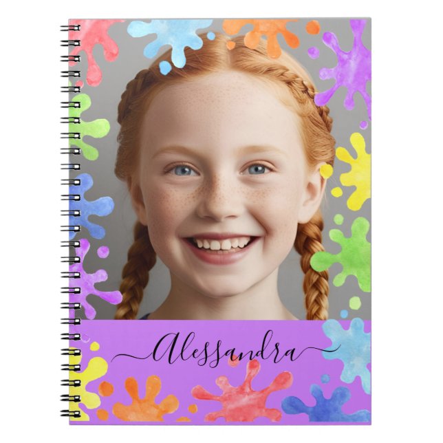 Carnet Editable Pastel Splash Custom Photo Frame  (Devant)