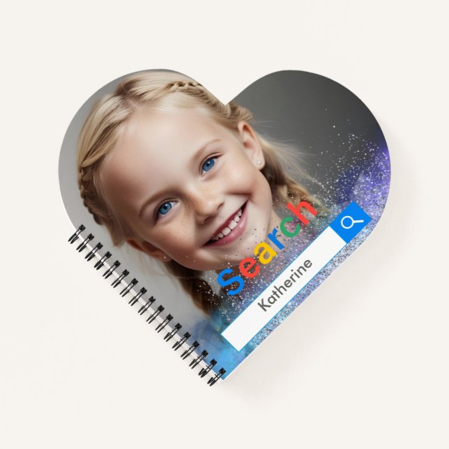 Carnet Editable Photo blue grey  glitter Google  (Devant)