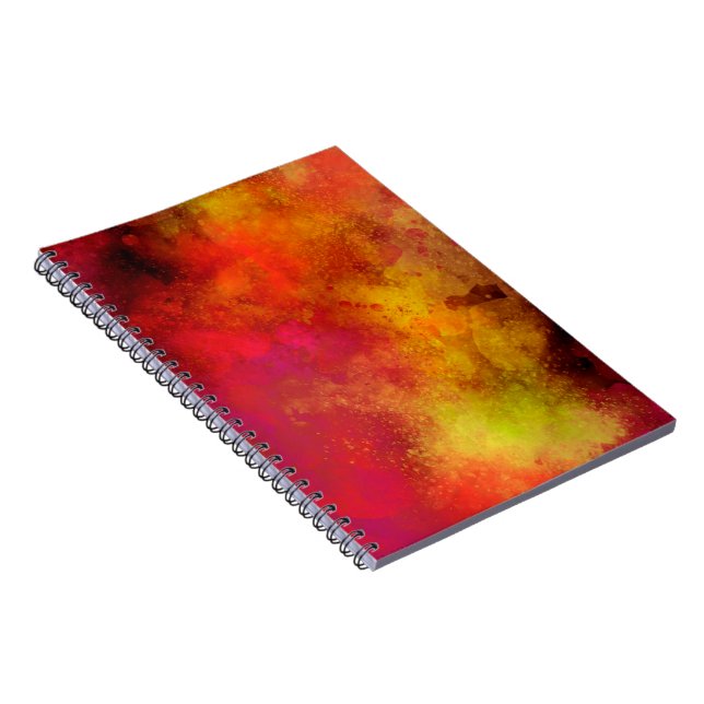 Carnet Effet de projection de peinture de galaxie jaune r (Côté Droit)