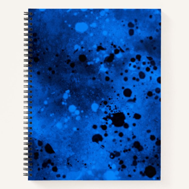 Carnet Effet de taches de peinture bleu et noir (Devant)