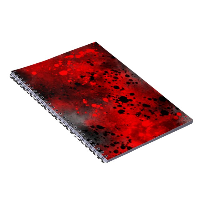 Carnet Effet de taches de peinture Rouge & Noir (Côté Droit)