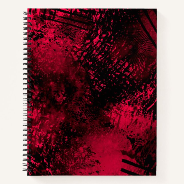 Carnet Effet de taches de peinture Rouge & Noir (Devant)