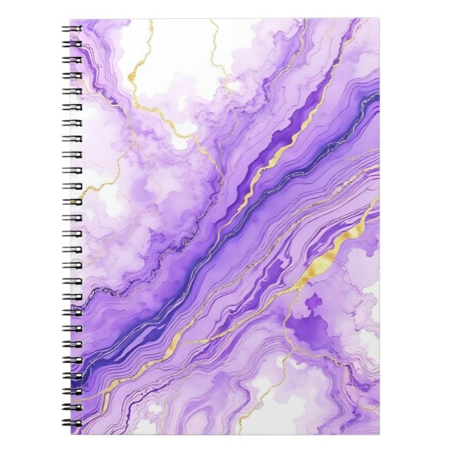 Carnet effet marbre violet  (Devant)
