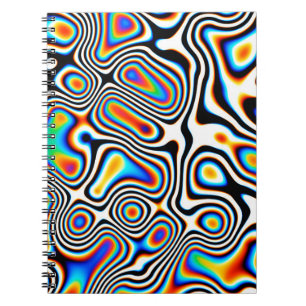 Carnet Effets numériques. Fond abstrait vibrant. Colo