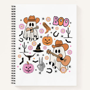 Carnet Éffrayant Ghost Cowboy Cute Halloween Boo Western