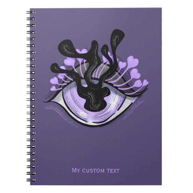 Carnet Éffrayant Gothique Violet Oeil Halloween Art (Devant)
