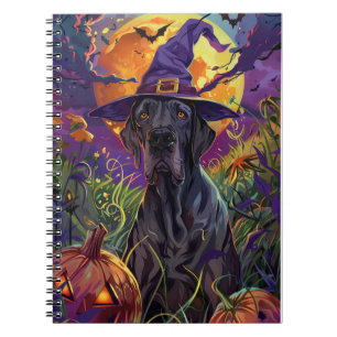 Carnet Éffrayant grand chien Danse Halloween Citrouille s