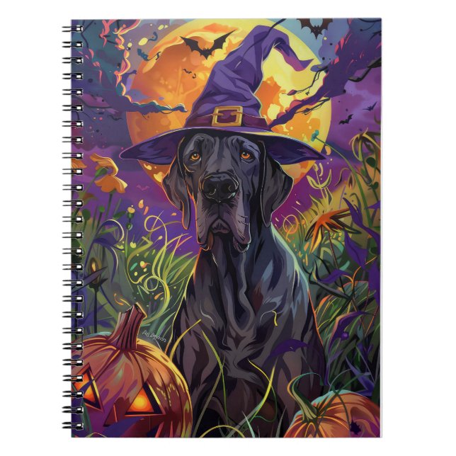 Carnet Éffrayant grand chien Danse Halloween Citrouille s (Devant)