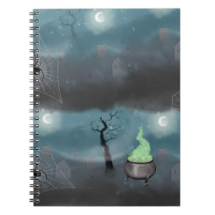 Carnet Éffrayant Halloween Grave Yard et Spider Webs Wrap