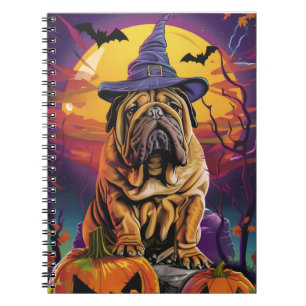 Carnet Éffrayant Shar Pei Chien Halloween sorcière et Cit