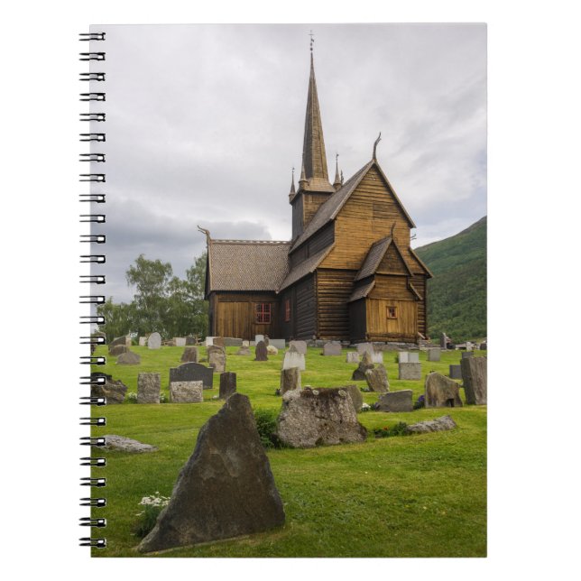 Carnet Église de barre avec le cimetière en Norvège (Devant)