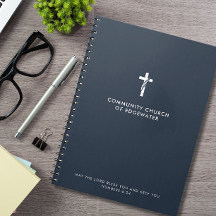 Carnet Église personnalisée Sermon Croix moderne Foi mari