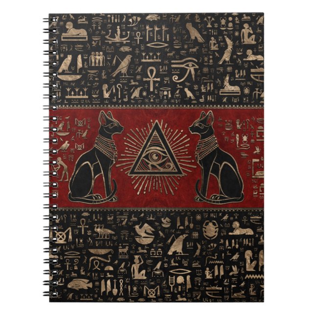 Carnet Egyptian Cats and Eye of Horus (Devant)