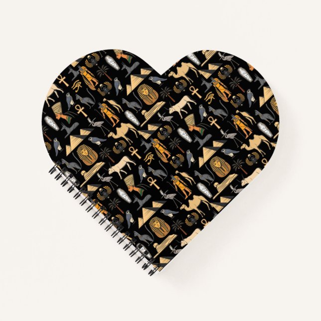 Carnet  Egyptian Hieroglyphic Symbol Pattern Background   (Devant)