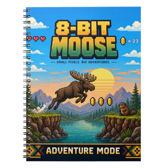 Carnet Élan, Pixel Art Rétro 8 Bits (Devant)