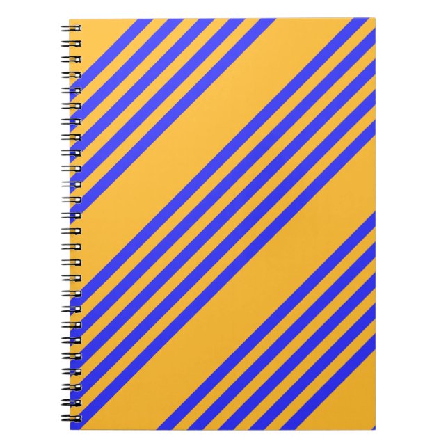 Carnet Electric blue and yellow five stripes pattern (Devant)