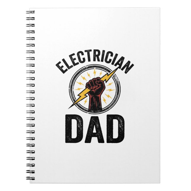 Carnet Electrician Dad Vintage Engraving Vector Shirt Des (Devant)
