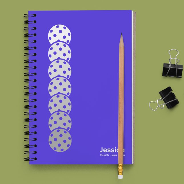 Carnet Électrique Blue Pickleball Gradient Personnel (Créateur téléchargé)