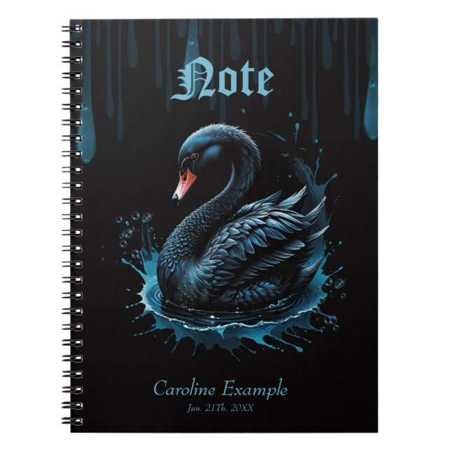 Carnet Élégance en mouvement, cygne noir (Devant)