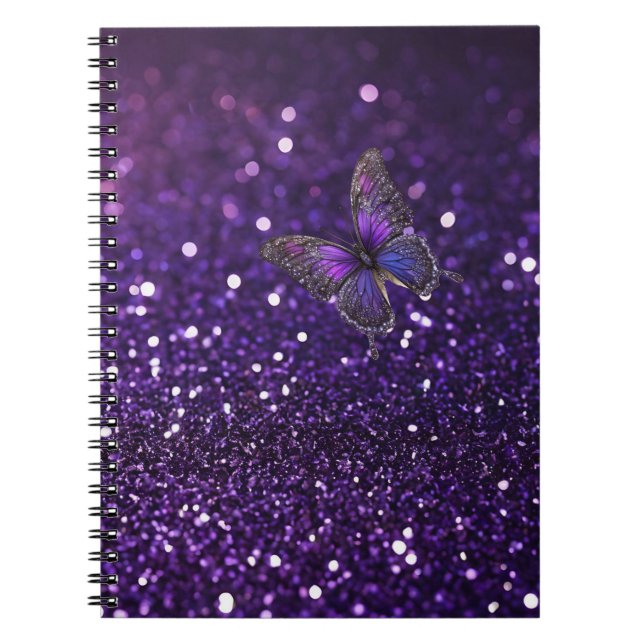 Carnet Élégance Enchanteresse : Le Papillon Pailleté de P (Devant)