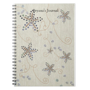 Carnet Elégance Étoile de Mer Plage Paillettes Brillance