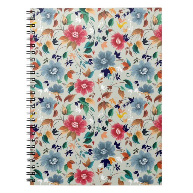 Carnet Élégance fleurit : Floral Vintage Arrière - plan (Devant)