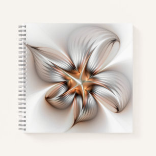 Carnet Élégance florale Art fractal abstrait moderne