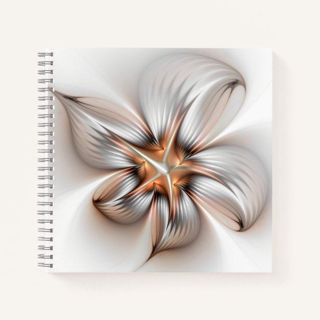 Carnet Élégance florale Art fractal abstrait moderne (Devant)