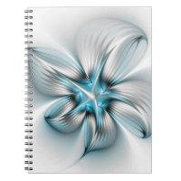 Élégance florale Art fractal bleu abstrait moderne