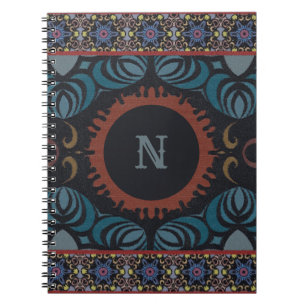 Carnet Élégance intemporelle Tissu traditionnel Monogramm