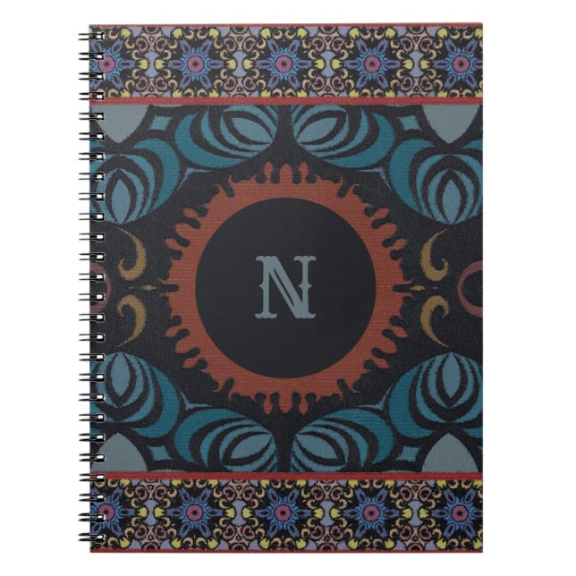 Carnet Élégance intemporelle Tissu traditionnel Monogramm (Devant)