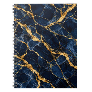 Carnet Élégance Marbre Bleu Nuit Or