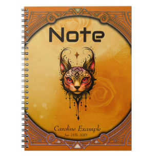 Carnet Elégance ornementale : Portrait d'un chat.