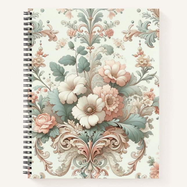 Carnet Élégance victorienne : Motifs pastel doux (Devant)