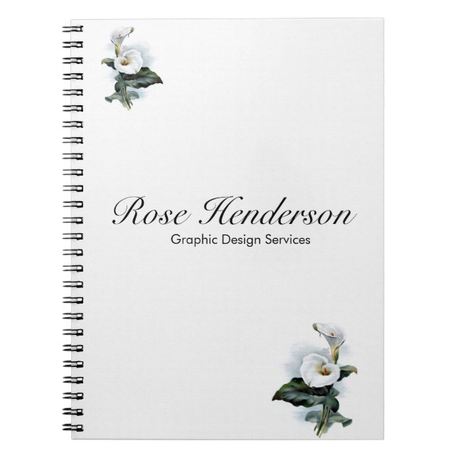 Carnet Elégance vintage Blanc Calla Lily (Devant)