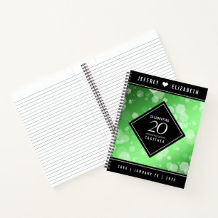 Carnet Élégant 20e anniversaire de Mariage d'émeraude