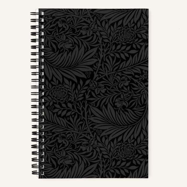Carnet élégant à motif floral noir (Recto)