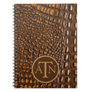 Carnet Élégant Alligator Monogramme de peau