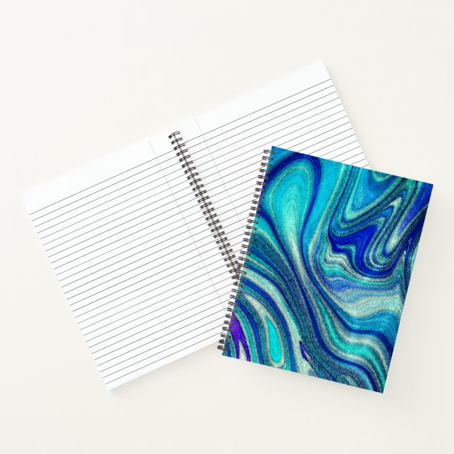 Carnet Elégant Aquamarine Paua Rainbow Shell inspiré (Intérieur)