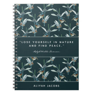 Carnet Elégant Aquarelle Colibri Trouver Citation Paix