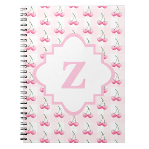 Carnet Elégant aquarelle rose cerisier Monogramme