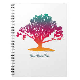 Carnet Élégant Arbre De Vie Aquarelle Chêne Monogramme